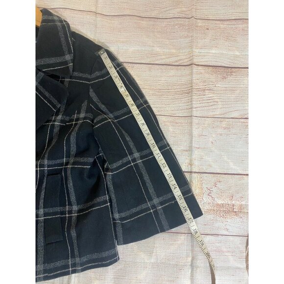 Banana Republic Women's Wool Blend Plaid Crop Short Sleeve Coat - Small - Picture 12 of 16